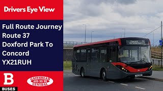 DEV FULL ROUTE JOURNEY  Nexus Bus Route 37  Doxford Park To Concord Coach Road  YX21RUH [upl. by Nnyl]