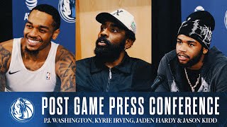 PJ Washington Kyrie Irving Jaden Hardy amp Jason Kidd  Post Game  OKC  111724 [upl. by Uamak]