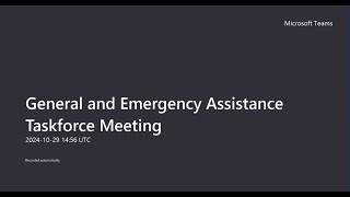 General Assistance Emergency Housing Task Force Meeting  October 29 2024 [upl. by Dnalloh]