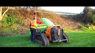 Green Climber LV800 remote controlled tractor with forestry mulcher [upl. by Martell178]