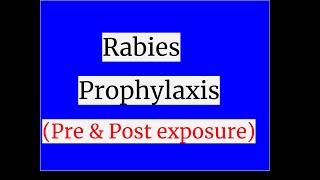 Rabies ProphylaxisPre amp Post exposure prophylaxis [upl. by Atiloj]