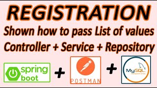 Registration Process in spring boot by using MySQL [upl. by Nalhsa880]