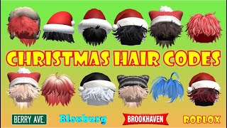 CHRISTMAS HAIR CODES amp LINKS FOR BOYS  Brookhaven Bloxburg Berry Avenue  ROBLOX [upl. by Nylegna]