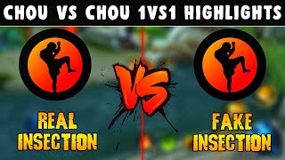 Chou vs Chou  REAL VS FAKE iNSECTiON Sya Daw Ang Tunay Na iNSECTiON  MLBB [upl. by Jeaz]