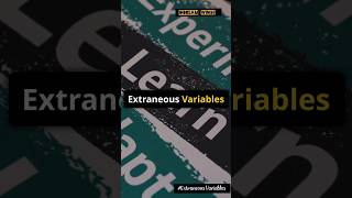 Extraneous variables shorts ytshorts education [upl. by Simsar638]