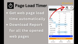 PageLoadTimer Get WebPage Load Time Automatically  Download Report for All Pages with Load Time [upl. by Hardner]