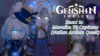 Genshin impact react to Mavuika VS Capitano GL2 I forgot to make Venti  read description [upl. by Attalie]