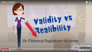 Validity vs Reliability [upl. by Euqinotna]