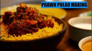 Bhimavaram Royyala Pulao  Amazing Prawn Pulao making  Indian Spicy Food [upl. by Doroteya]