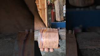 Connecting copper sheets together coppersmith handmade making satisfying [upl. by Eidnalem]