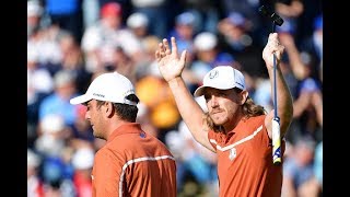 Full Replay  Tiger Woods amp Patrick Reed v Francesco Molinari amp Tommy Fleetwood  2018 Ryder Cup [upl. by Zetnom986]