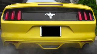 2015 V6 Mustang Stock vs Roush Axle Back Exhaust [upl. by Nomrej]