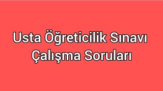 USTA ÖĞRETİCİLİK SINAVI ÇALIŞMA SORU VE CEVAPLARI [upl. by Errot]