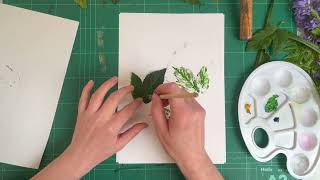 Leaf Printing Using a Brayer [upl. by Sixla]