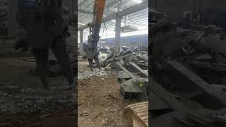 car dismantler working 3 grappleloader constructionequipment excavator excavationequipment [upl. by Caron]