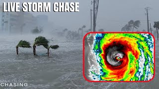 HURRICANE HELENE Making Landfall in Florida  LIVE STORM CHASE [upl. by Sair58]