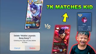 CHOOU VS 8 YEARS OLD 7K MATCHES CHOU lose  delete ML  Mobile Legends [upl. by Inaleon]