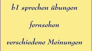 Themen Fernsehen b1 sprechen übungen [upl. by Esela]