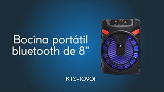 Bocina portátil bluetooth de 8 pulgadas con agarre y luz LED KTS1090F [upl. by Rhona892]