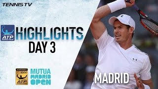 Madrid Tuesday Highlights Murray Thiem Zverev Advance [upl. by Lucille736]