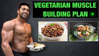 Vegetarian Diet For Muscle Gain  Full Day Of Eating For Muscle Building [upl. by Laehctim]