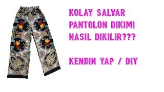 KOLAY KALIPSIZ PANTOLON DİKİMİ  KENDİN YAP  DIY [upl. by Cowen206]