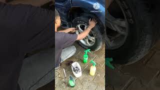 wheel cleaning car detailing [upl. by Alletnahs855]