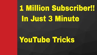 How to hack youtube and get 1 million subscribers  In just 3 minute hindi 2021 [upl. by Ahseym]