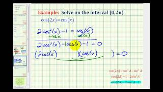 Example 1 Solve a Trig Equation Using a Double Angle Identity [upl. by Audwen]