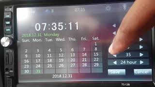 How to set Time in Double din 7012B Head Unit [upl. by Sylirama842]