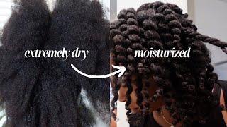 THE BEST MOISTURIZING ROUTINE FOR DRY LOW POROSITY HAIR RETAIN MOISTURE ALL WEEK TYPE 4 HAIR [upl. by Massarelli781]