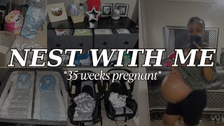 NEST WITH ME AT 36 WEEKS PREGNANT  TWIN MOM nesting pregnancy [upl. by Nauht]