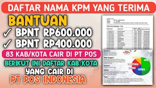 Daftar Nama KPM yang Terima Bansos BPNT Rp600000 amp Rp400000 Ada 83 Kabkota Yang Cair di PT Pos [upl. by Stevenson]