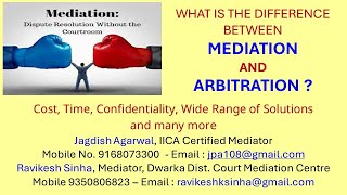 Difference between Mediation amp Arbitration Alternate Dispute Resolution  Mediation Most Effective [upl. by Horlacher]