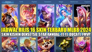 BOCORAN JADWAL RILIS 16 SKIN BARU MOBILE LEGENDS 2024 SKIN DUCATI KISHIN DENSETSU FMVP COLLECTOR [upl. by Nile]