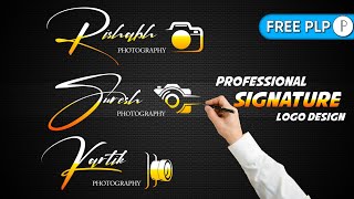 how to make professional Photography signature logo Using Mobile   Free PLP File [upl. by Vogele528]