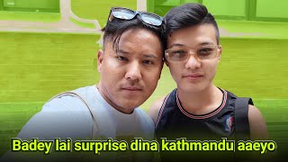 Badey lai surprise dina kathmandu aaeyo aronthapa10 DonaThapaAkaChocolateyBoy [upl. by Lehcor13]