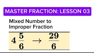 How to Easily Change Mixed Numbers to Improper Fractions maths fractions [upl. by Mota]