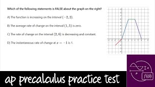 AP Precalculus Practice Test Unit 1 Question 3 Rates of Change on a Graph [upl. by Palila]