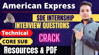 How To Crack American Express Internship Interview  Interview Questions  Coding Round  Process [upl. by Surtimed]