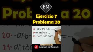 Ejercicio 7 Problema 20 shorts Álgebra de Baldor 🤯 algebradebaldor matematicas [upl. by Egedan]