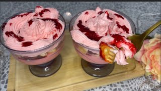 Mousse au flan fraise موس فلان فراز تحلياترمضانية  رمضان 2024 [upl. by Wellington]