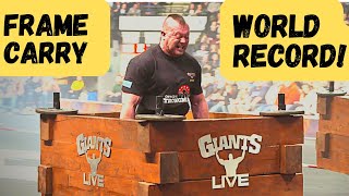 UNBELIEVABLE 882 POUND Frame Carry WORLD RECORD [upl. by Lyred]