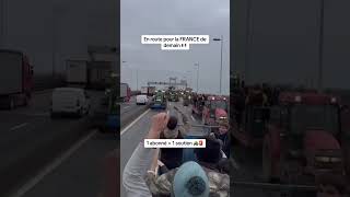 Pont dAquitaine Bordeaux  Les agriculteurs en colère  viralvideo reels media manifestation [upl. by Ycrem]