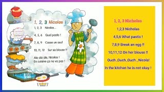 1 2 3 NICOLAS SONG IN ENGLISH l LEARN FRENCH NUMBERS l french numbers [upl. by Peirce145]