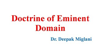 Doctrine Eminent Domain [upl. by Anaic]