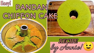 SUPER EASY PANDAN CHIFFON CAKE RECIPE by Annie [upl. by Anuayek]