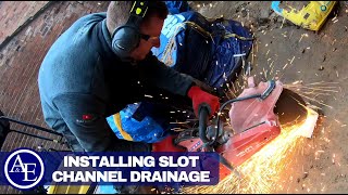 INSTALLING SLOT CHANNEL DRAINAGE  Build with AampE [upl. by Adnilak83]