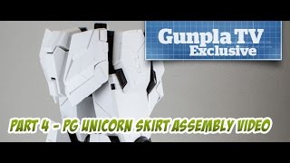 PG Unicorn Gundam Leg and Skirt Assembly  Part 4  Gunpla TV Exclusive [upl. by Yob]