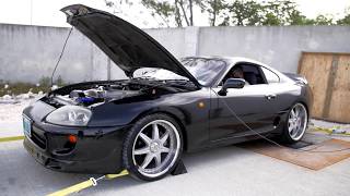 Hanfords 600HP PTE6766 AEM V2 Supra  The Dyno Club [upl. by Nohsad]